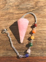 Rose Quartz Pendulum with Chakra Chain Inspired By 3 Australia