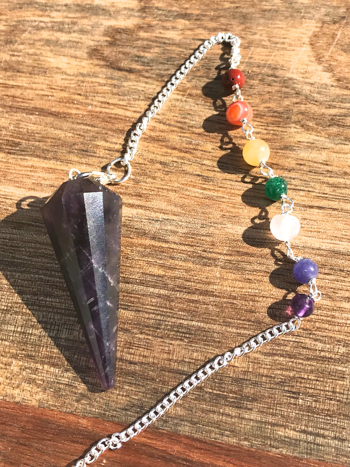 Amethyst Pendulum on Chakra Chain Inspired By 3 Australia SALE