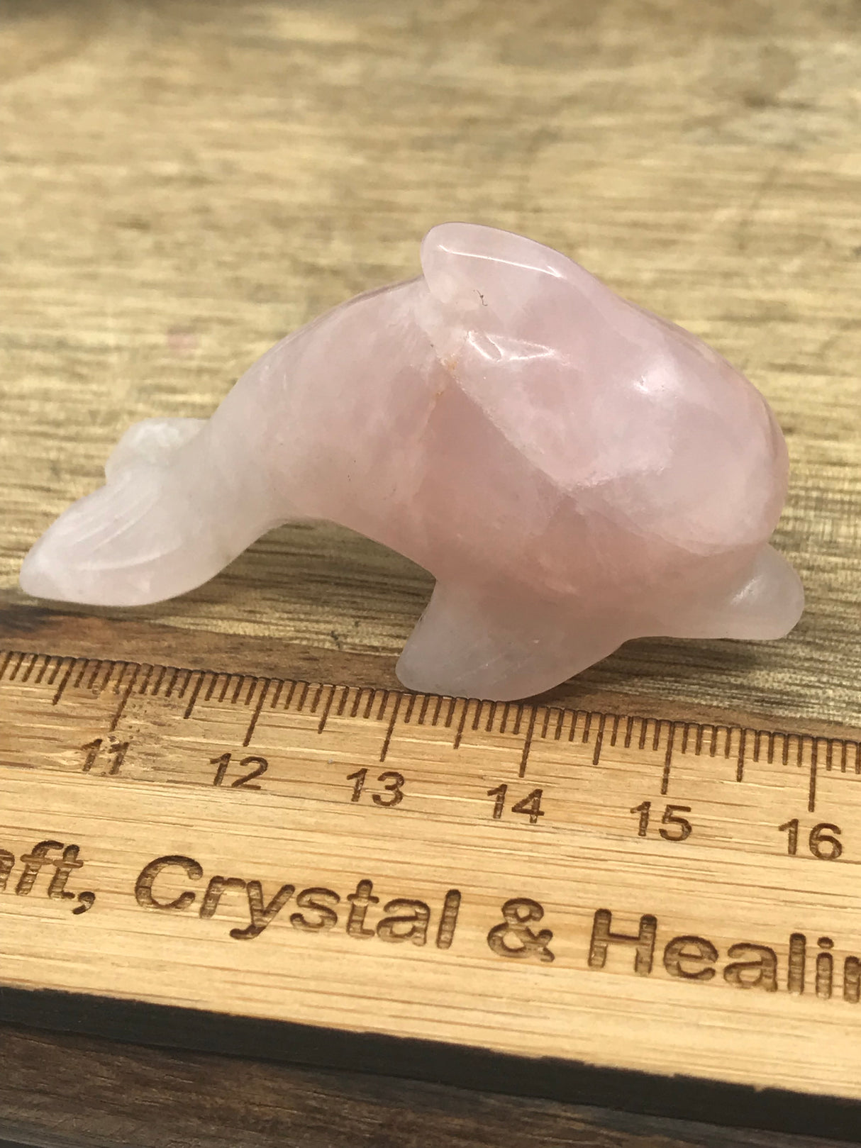 Rose Quartz Dolphin Carving 7cm - Love. Stress Relief