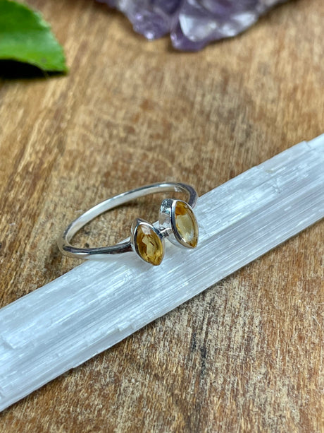 Citrine Silver Ring Size 5 - Manifestation