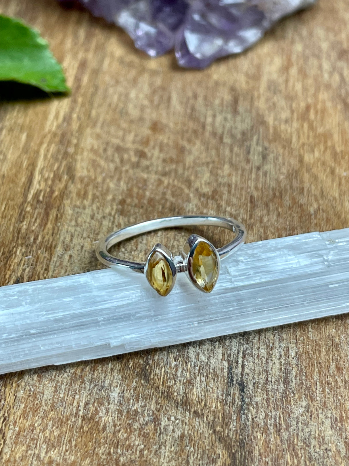 Citrine Silver Ring Size 5 - Manifestation