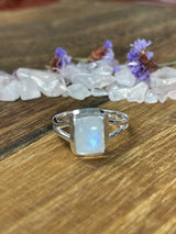 Rainbow Moonstone Ring Size 6 - Inner Peace. Protection.