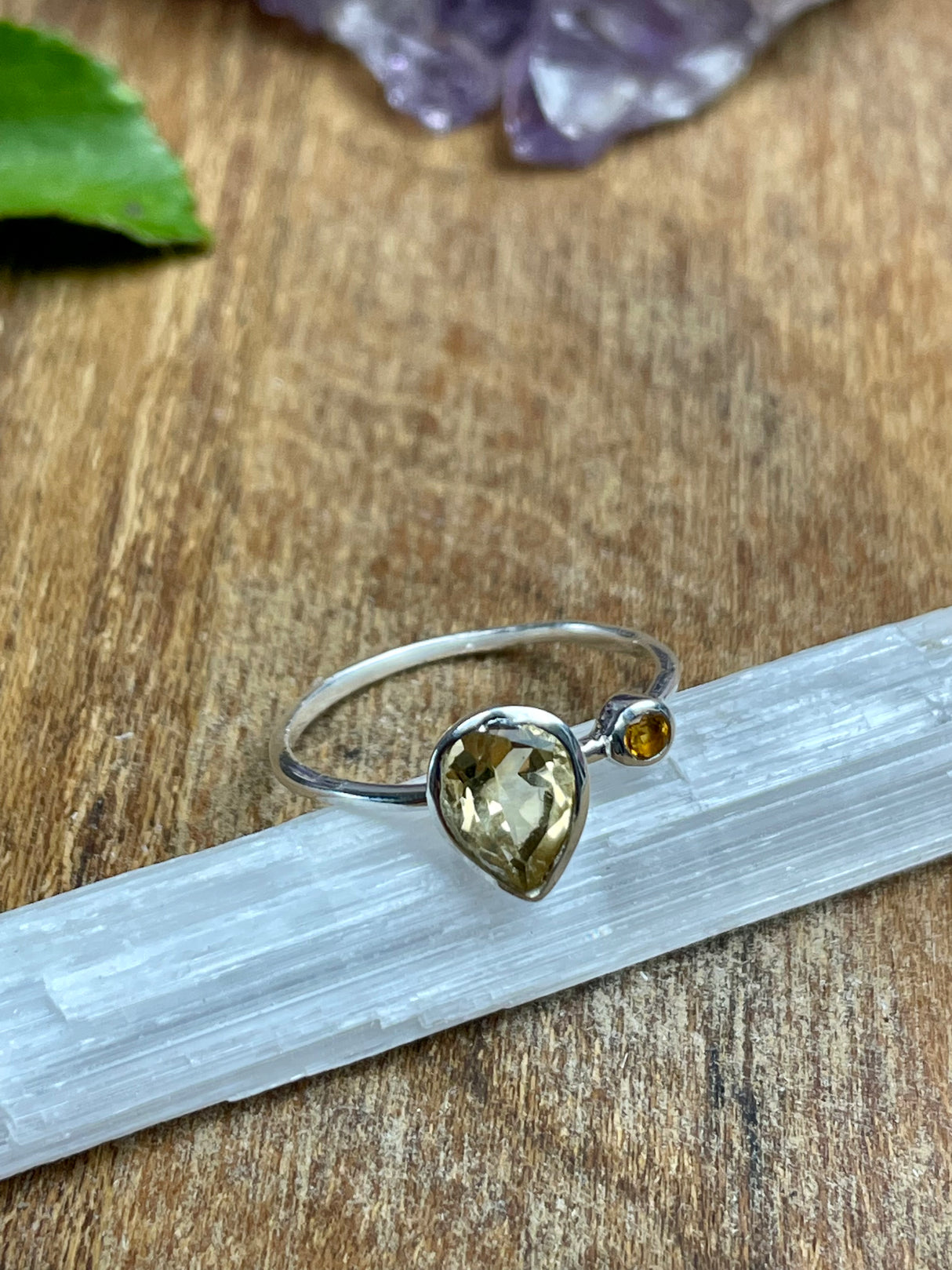 Citrine Silver Ring Size 5 - Manifestation