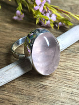 Rose Quartz Ring Size 8 - Love & Stress Relief