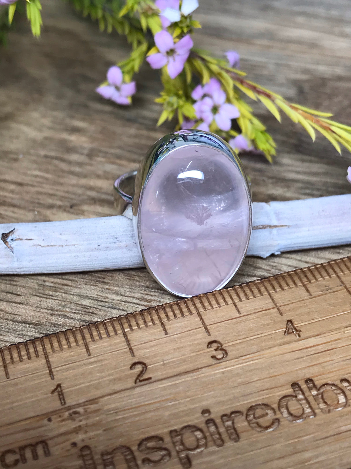 Rose Quartz Ring Size 8 - Love & Stress Relief