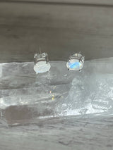 Moonstone Faceted Stud Silver Earrings - Inner Peace & Harmony