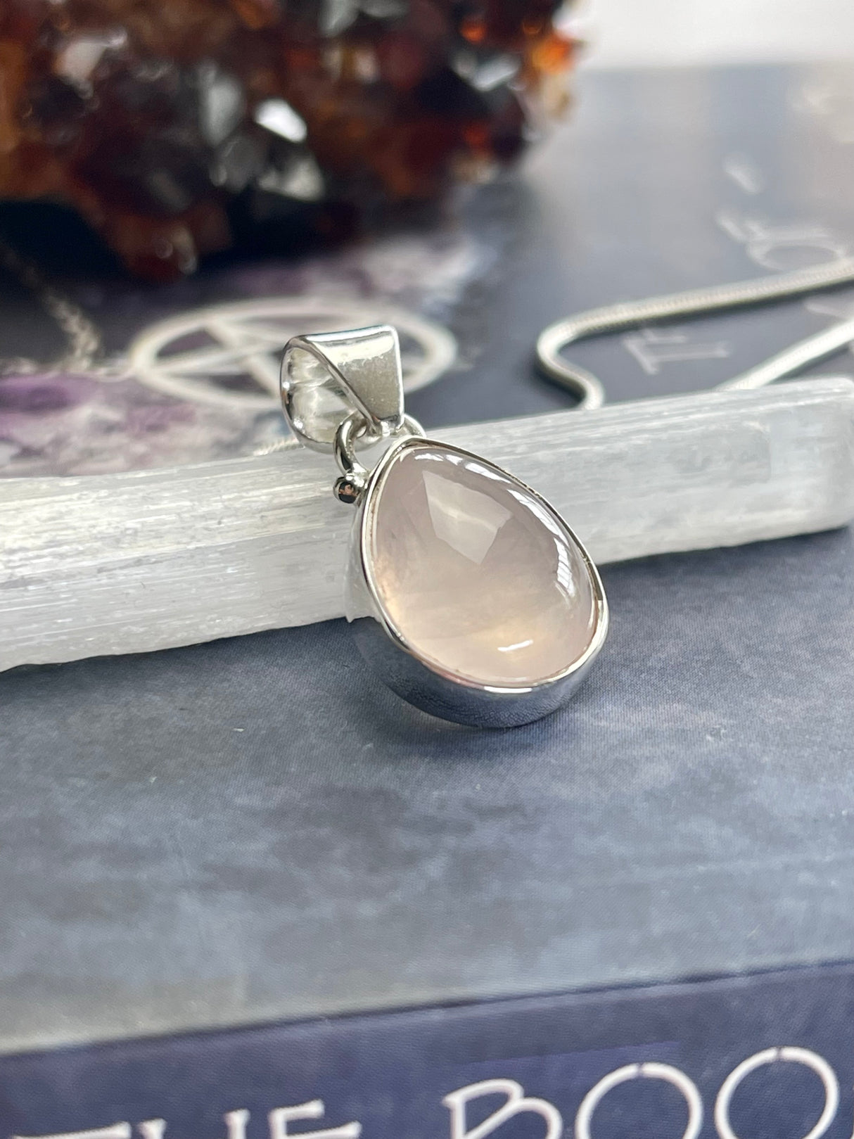 Rose Quartz Pendant & Chain - Love & Self-esteem