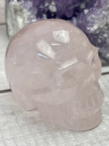 Rose Quartz Skull Carving 322g - Love and Peace