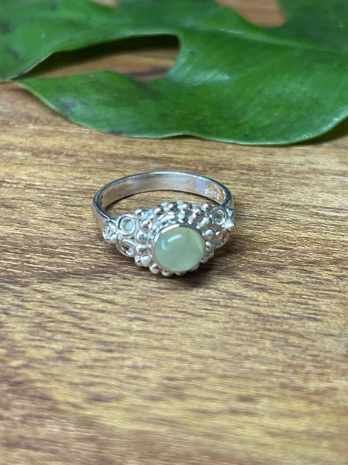 Prehnite Ring Size 6 - Spiritual Growth. Stone of Magic