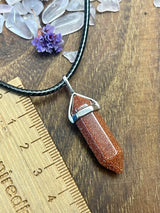 Goldstone Brown Bullet Necklace - Achieve Goals