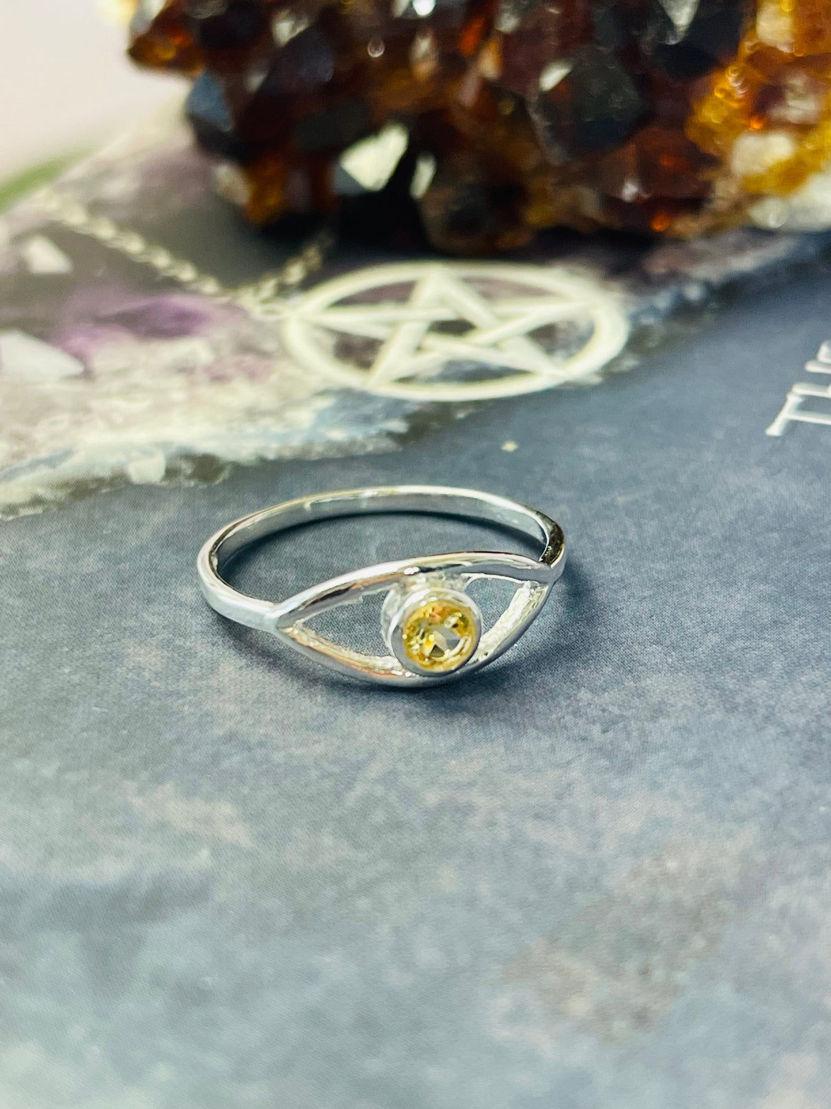 Citrine Silver Ring Size 5 - Manifestation