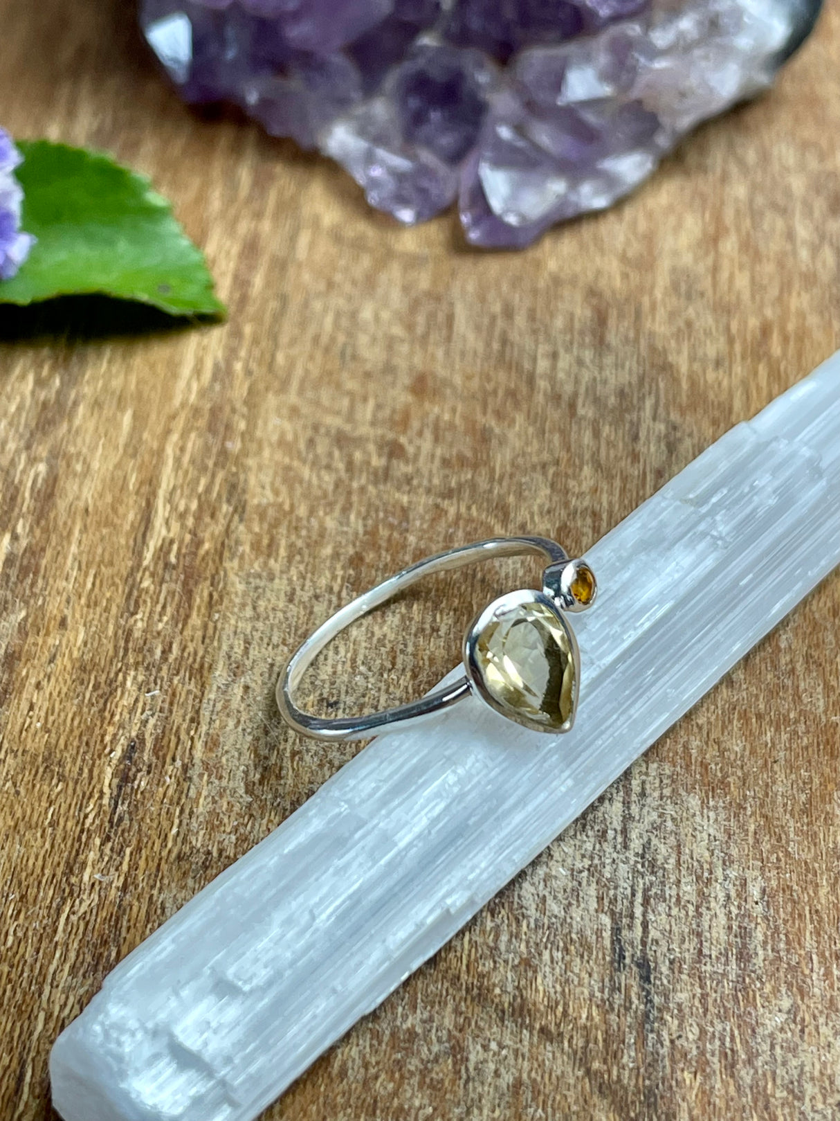 Citrine Silver Ring Size 5 - Manifestation