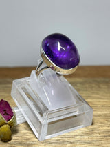 Amethyst Silver Ring - Size 6