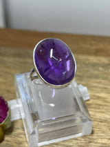 Amethyst Silver Ring - Size 6