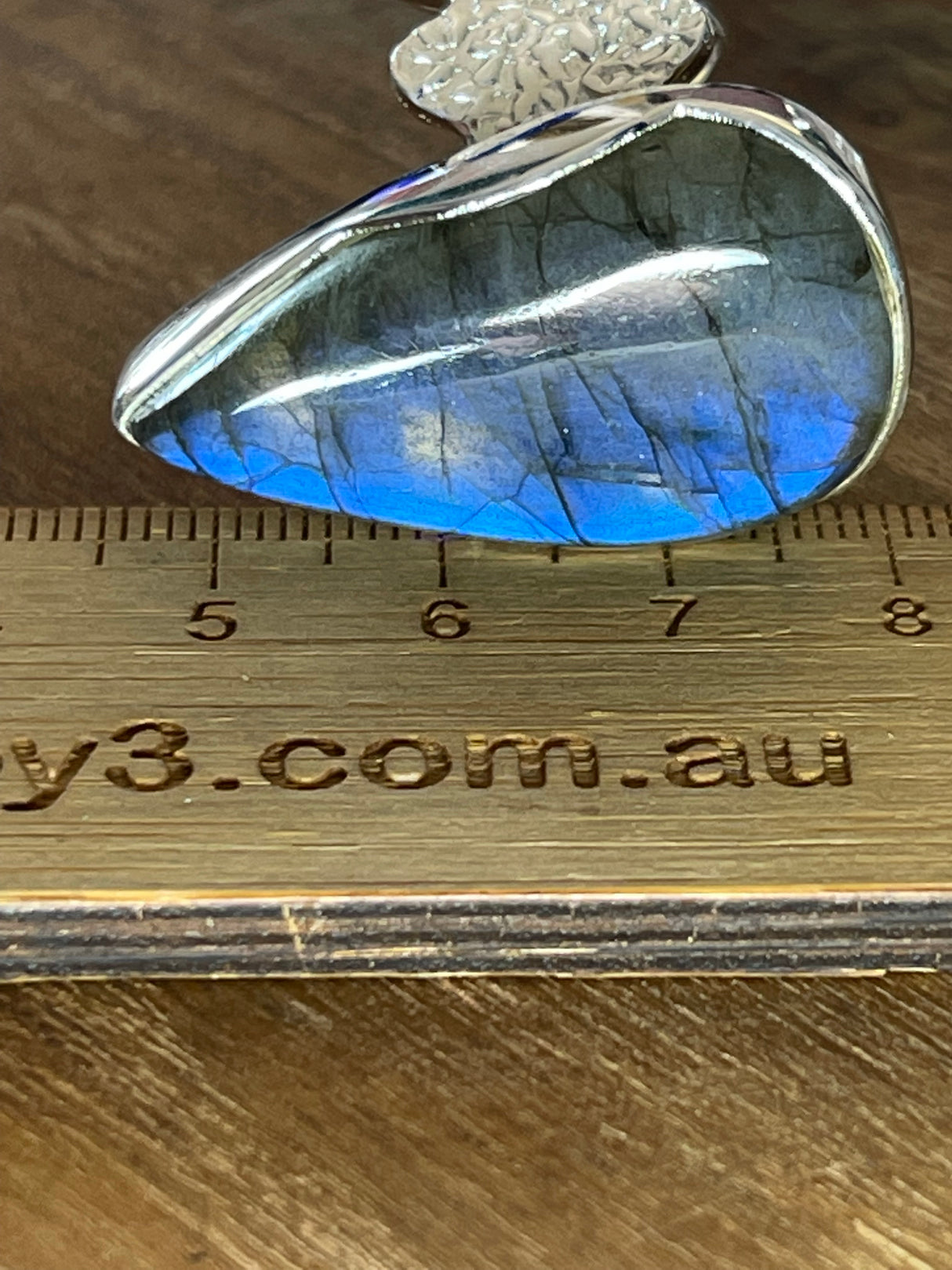 Labradorite Large Silver Ring Size 12 - Magic. Protection.