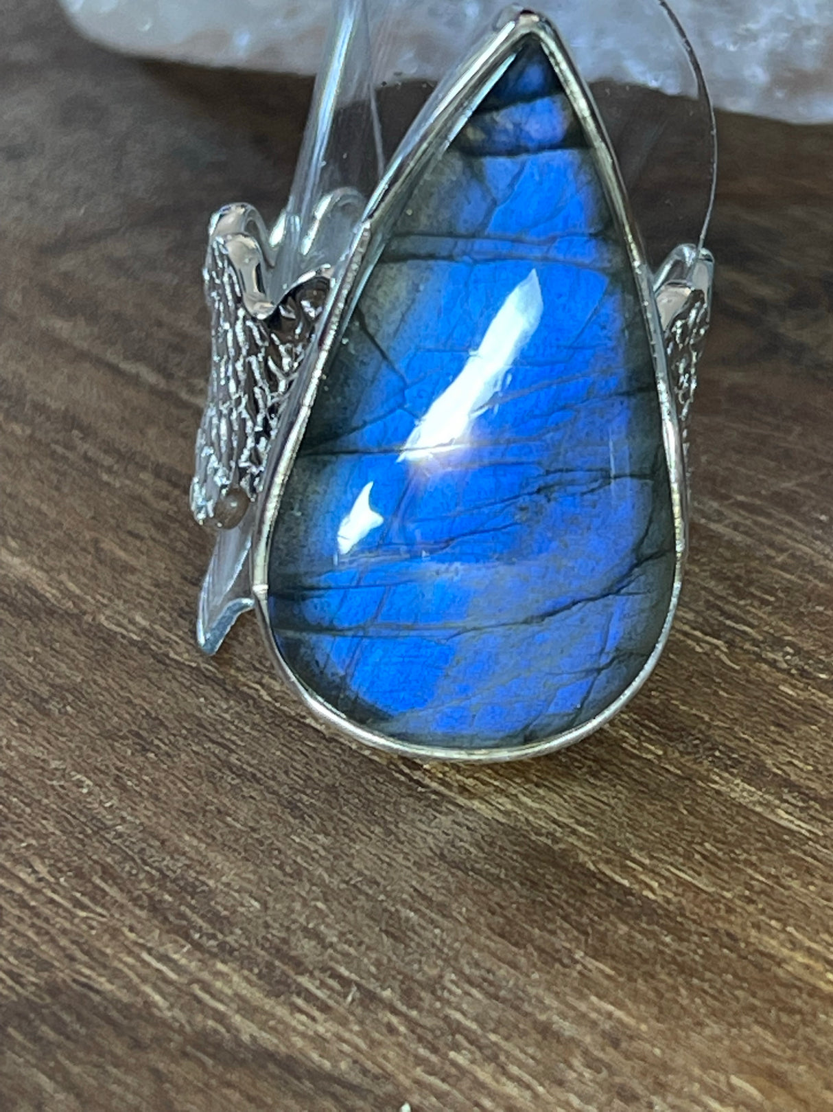 Labradorite Silver Ring Size 12