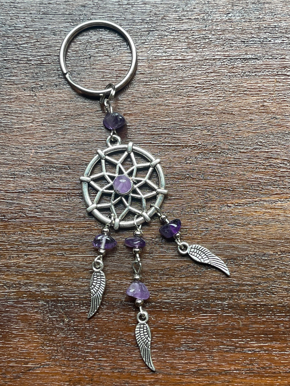 Dream Catcher Keyring Amethyst - Protection