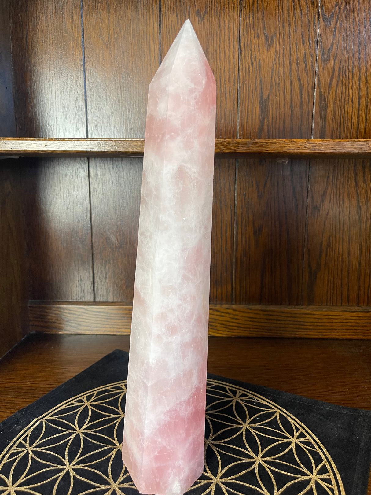 Rose Quartz Tower 38cm - 2.24kilos. -  Love & Peace