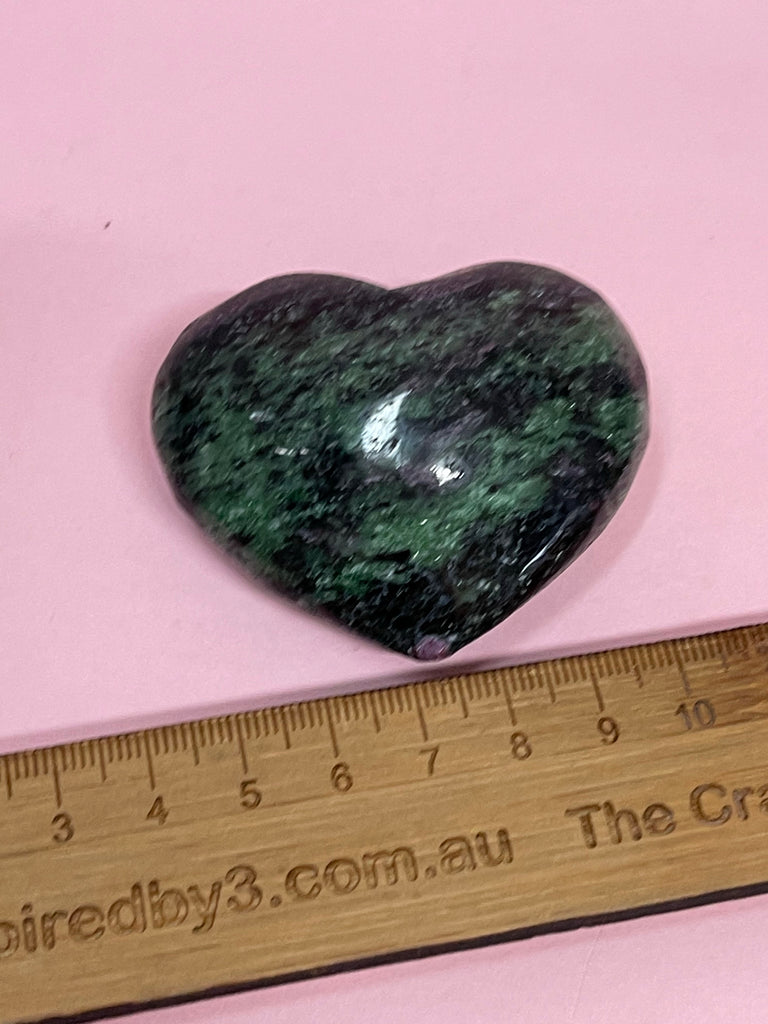 Ruby Zoisite Puffy Heart - Stimulates Psychic Abilities