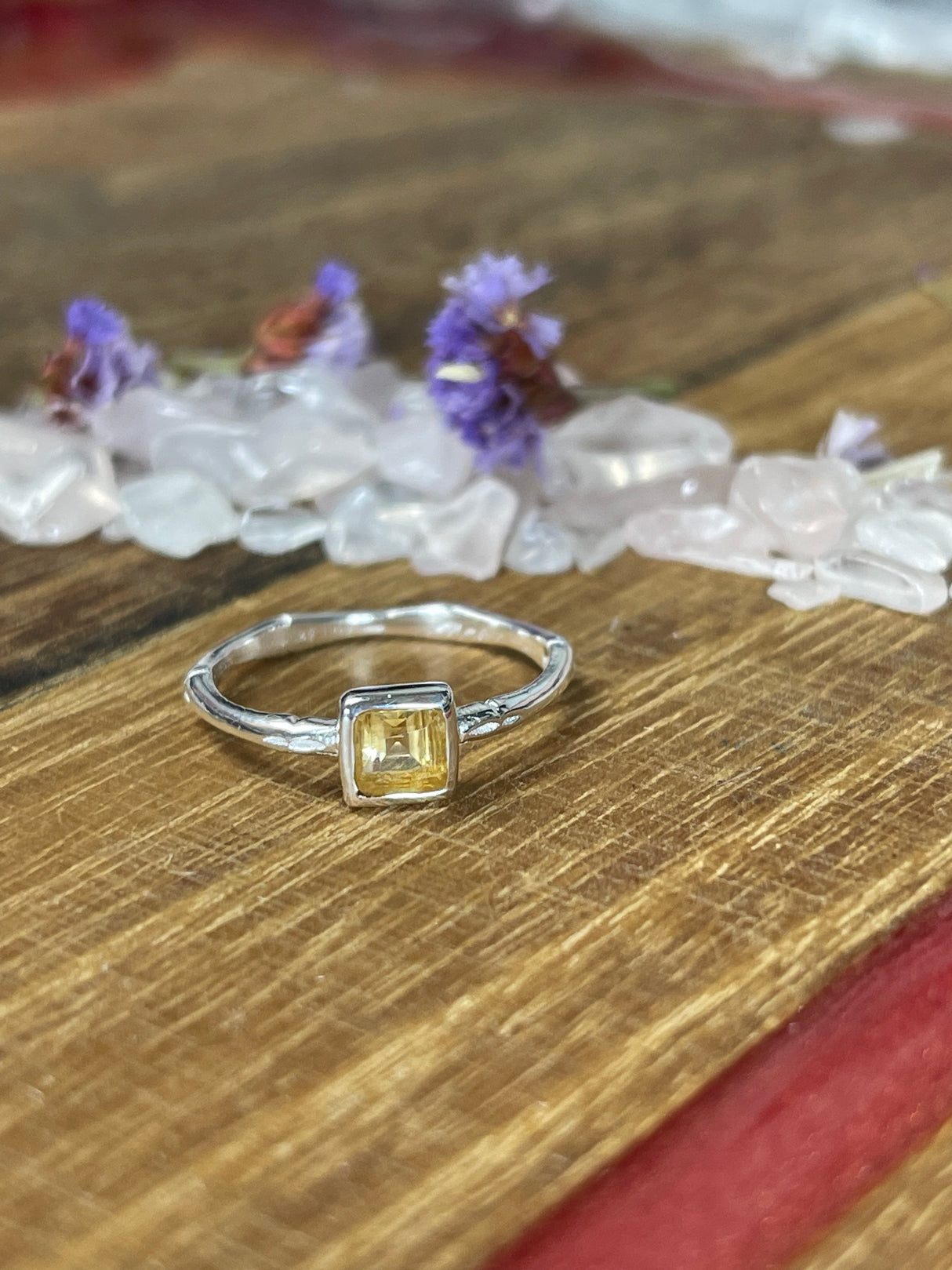 Citrine Silver Ring Size 6 - Manifestation. Abundance.