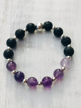 Amethyst & Lava Stone Diffuser Bracelet - Intuition. Meditation