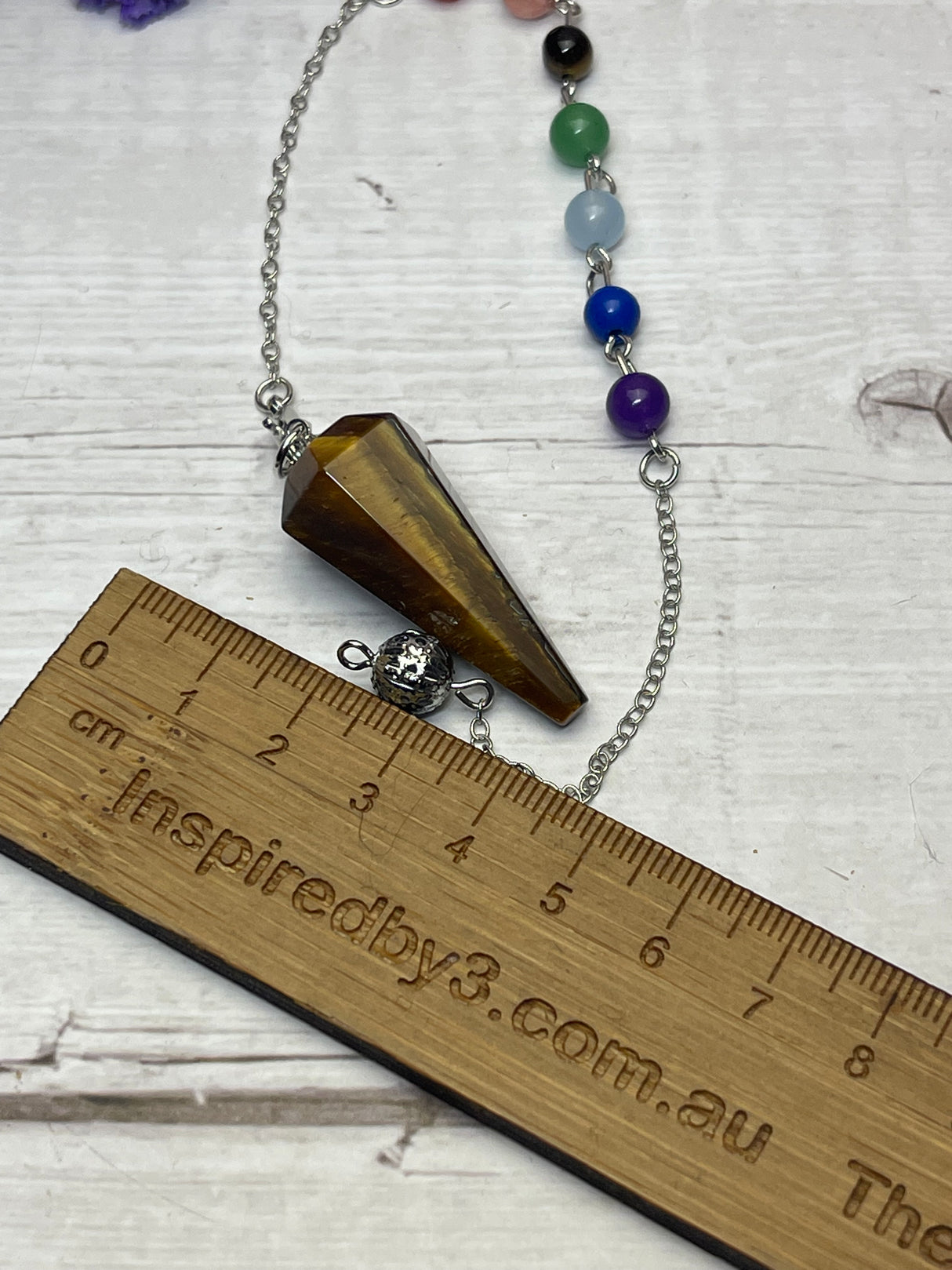 Tiger Eye Pendulum in Chakra Chain