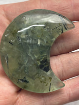 Prehnite Moon Carving - Spiritual Growth. Protection