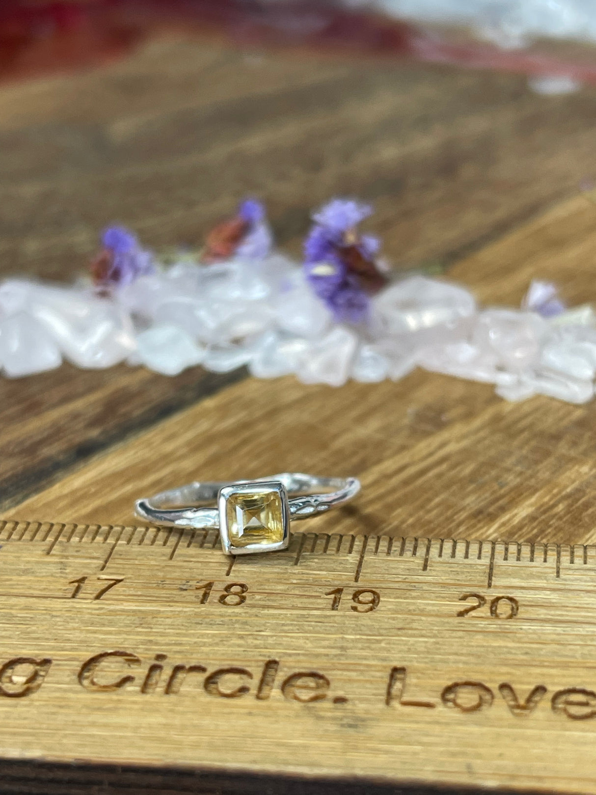 Citrine Silver Ring Size 6 - Manifestation. Abundance.