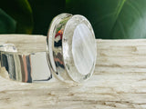 Clear Quartz Sterling Silver XL Bangle - Goddess Diana