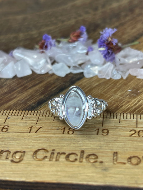 Rainbow Moonstone Ring Size 6 - Inner Peace. Protection.