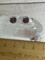 Garnet Silver Stud Earrings - Emotional Healing. Protection.