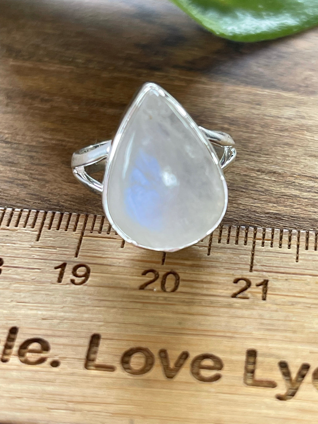 Moonstone Rainbow Silver Ring Size 7 - Inner Peace & New Beginnings