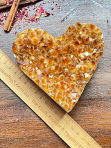 Citrine Cluster Heart 690g on Stand  -  “I am successful in all areas of life”.