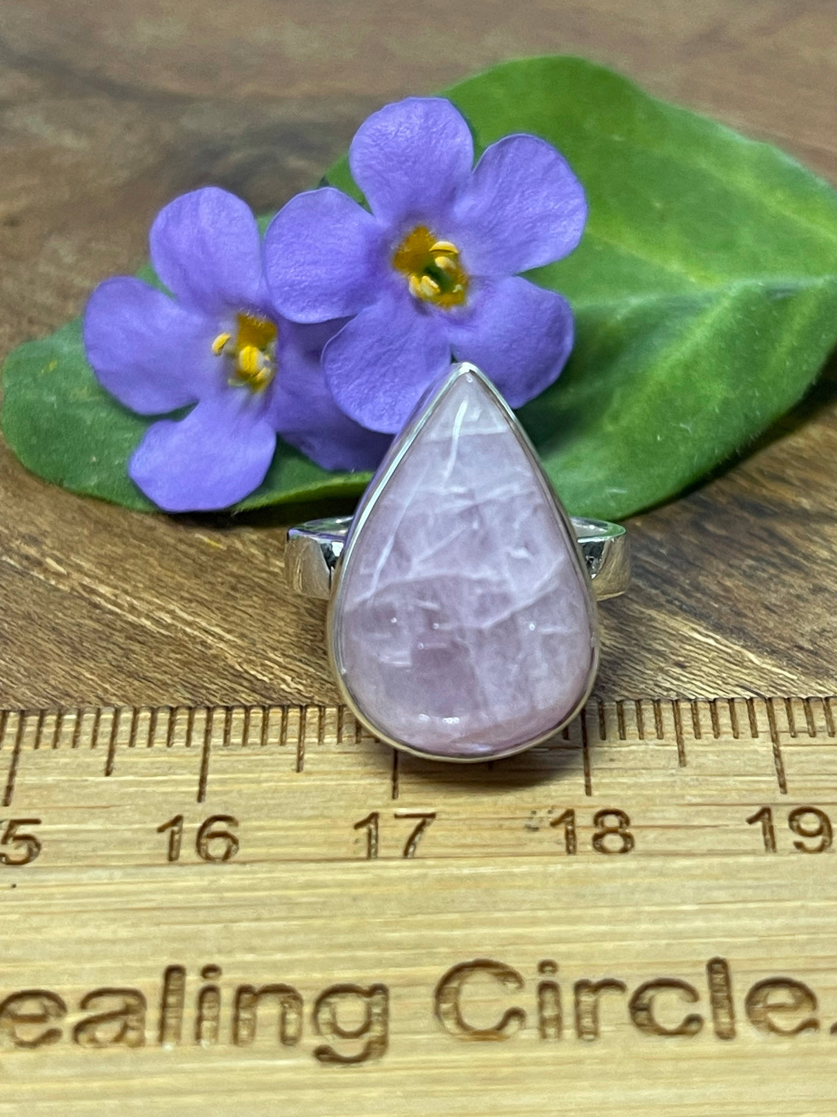 Kunzite Silver Ring Size 6 - Divine Love & Peace