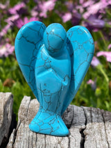 Blue Howlite Angel Carving 7.5cm - Patience. Removes Anger.