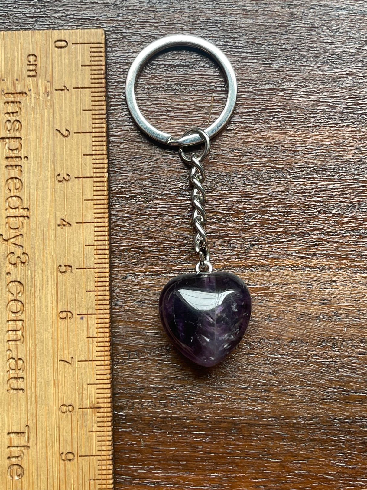 Amethyst Heart Keyring - Protection. Intuition.