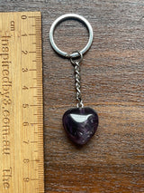 Amethyst Heart Keyring - Protection. Intuition.