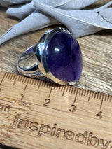 Amethyst Silver Ring- Size 7.5