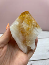 Citrine Polished Point with Key Imprint #4 - Manifestation. Meditation