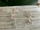 Rose Quartz Sterling Silver Bracelet - Goddess Aphrodite - Love.