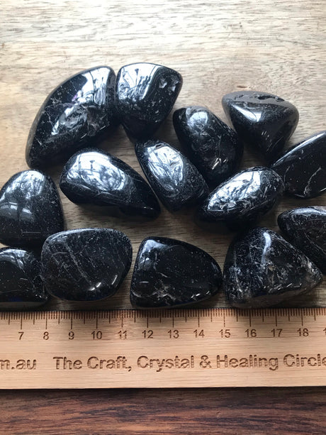 Black Tourmaline Large Tumbled - Deflects Negative Energy