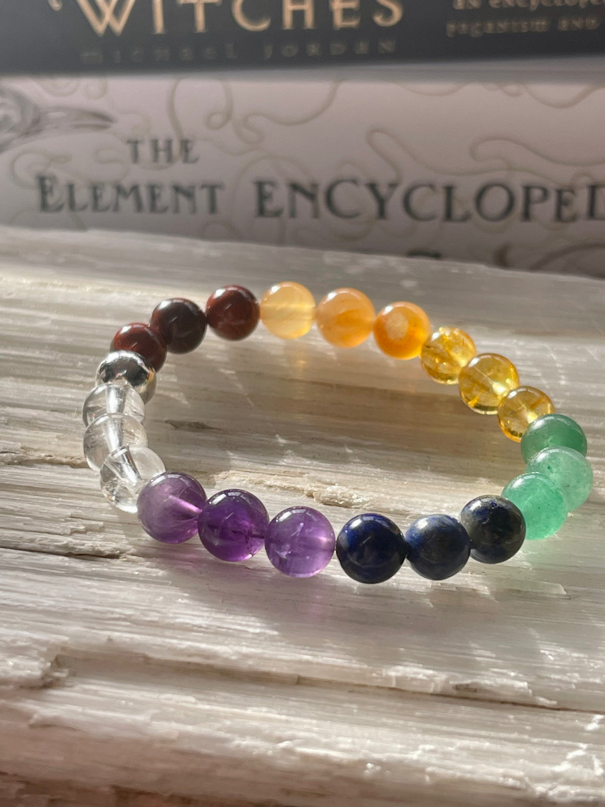 Chakra Beaded Sterling Silver Bracelet handmade in Australia