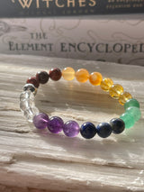 Chakra Beaded Sterling Silver Bracelet handmade in Australia