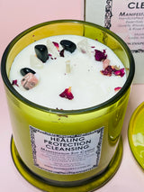 Manifestation Candle Large -  Healing. Protection. Cleansing. Lemongrass & Sage