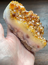 Citrine Cluster Heart 690g on Stand  -  “I am successful in all areas of life”.