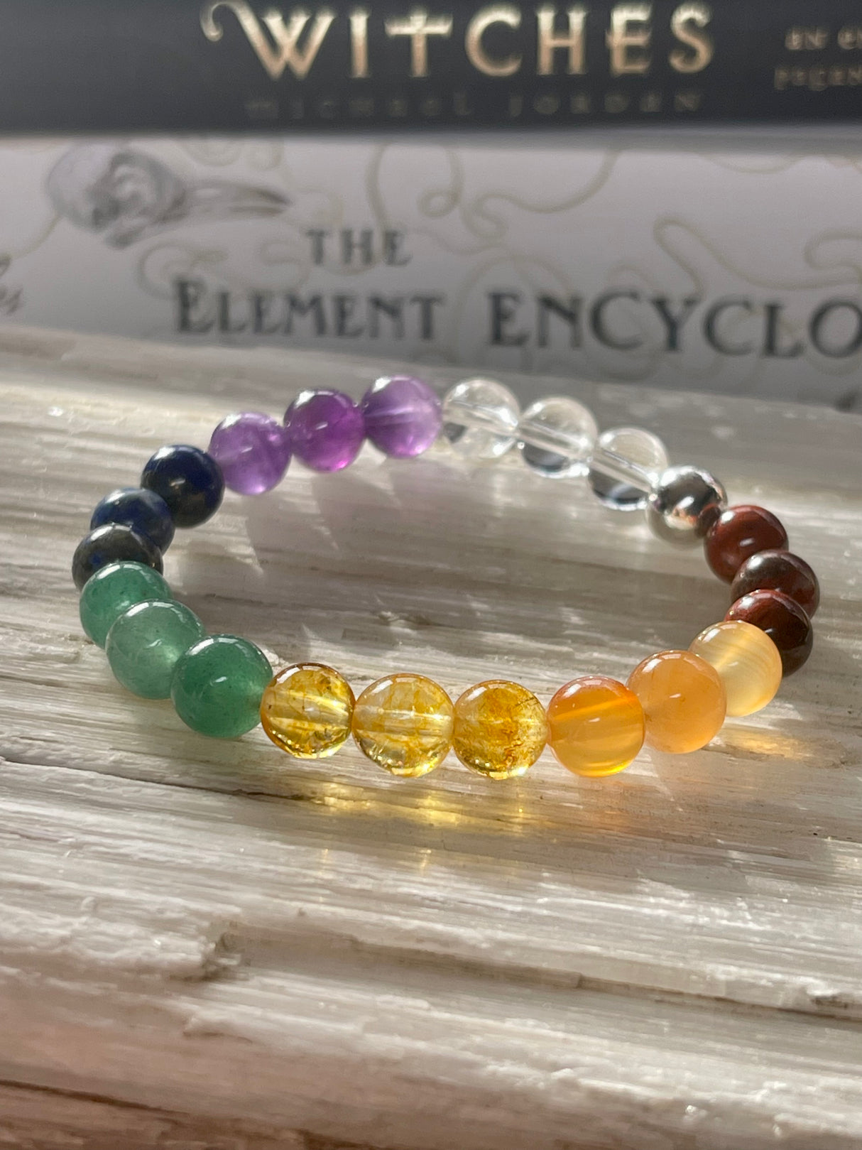 Chakra Beaded Sterling Silver Bracelet handmade in Australia