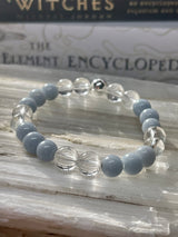 Angelite & Quartz Sterling Silver Bracelet