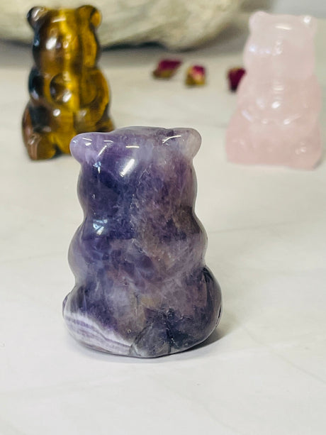 Chevron Amethyst Teddy Bear - Manifestation. Psychics Tool