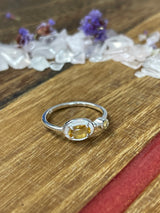 Citrine Silver Ring Size 6 - Manifestation. Abundance.