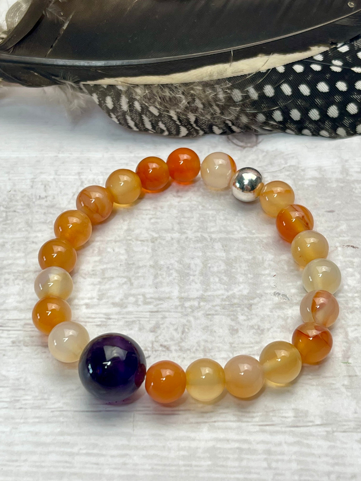 Carnelian and Amethyst Bracelet - Courage